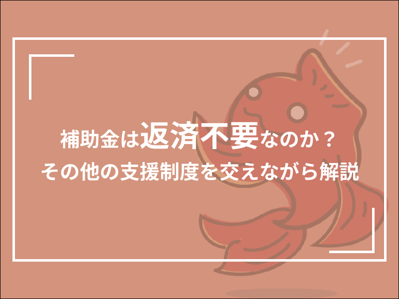 補助金は返済不要なのか？その他の支援制度を交えながら解説